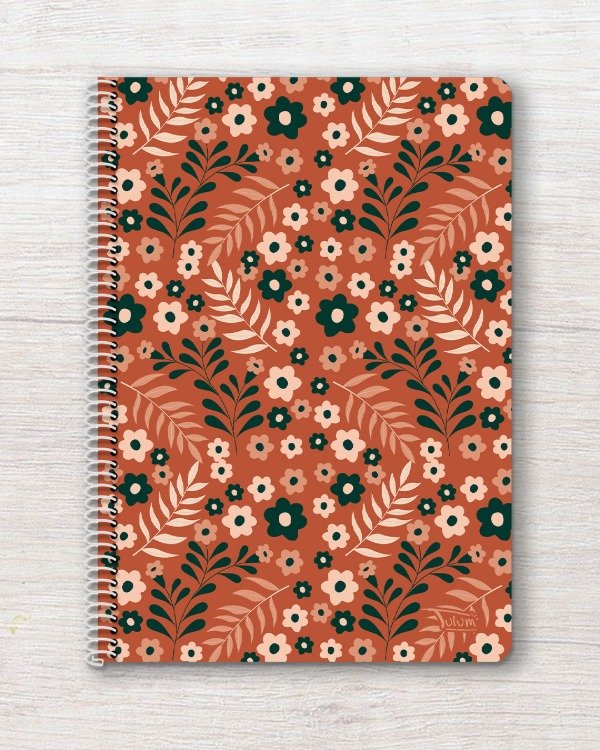 Producto - Cuaderno A4 tapa rígida plástica RAYADO 50h dis. garden