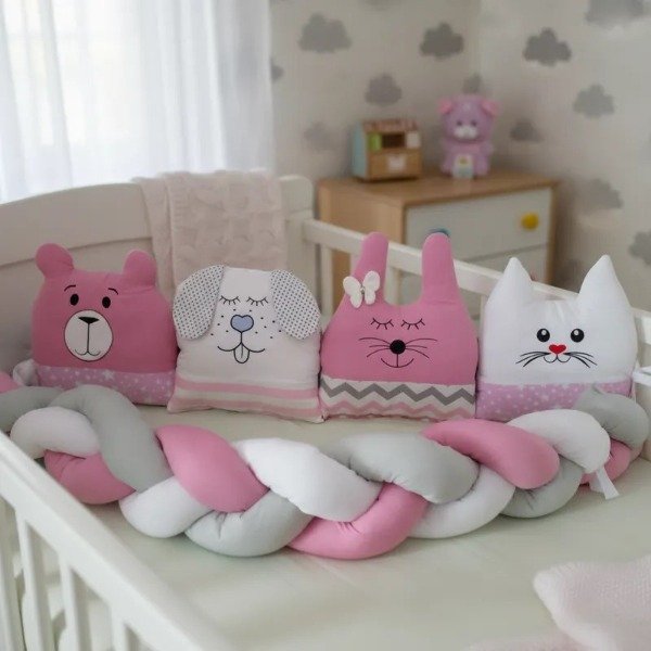 Producto - Set de Chichoneras para Cuna Claudia - Nórdico Rosa - 0