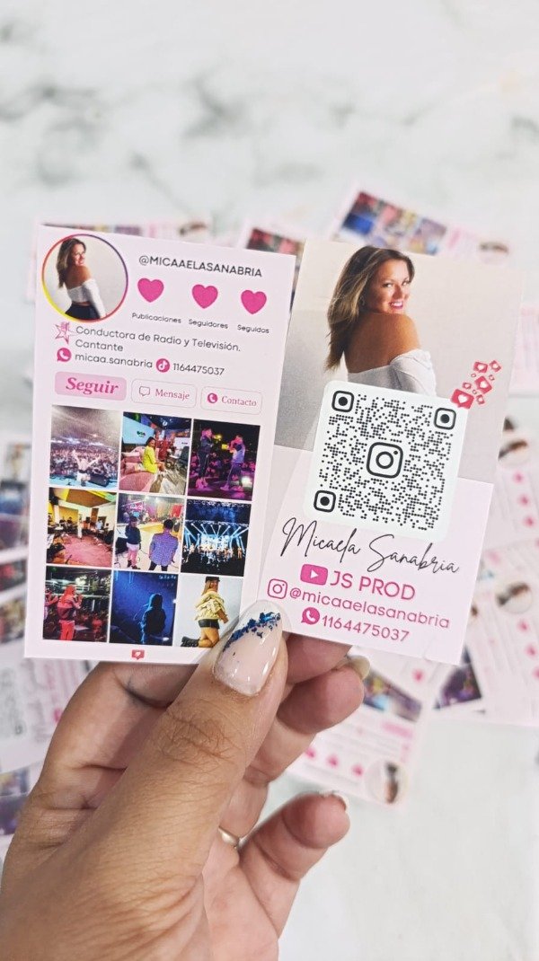 Producto - 100 TARJETAS TIPO INSTAGRAM DOBLE FAZ