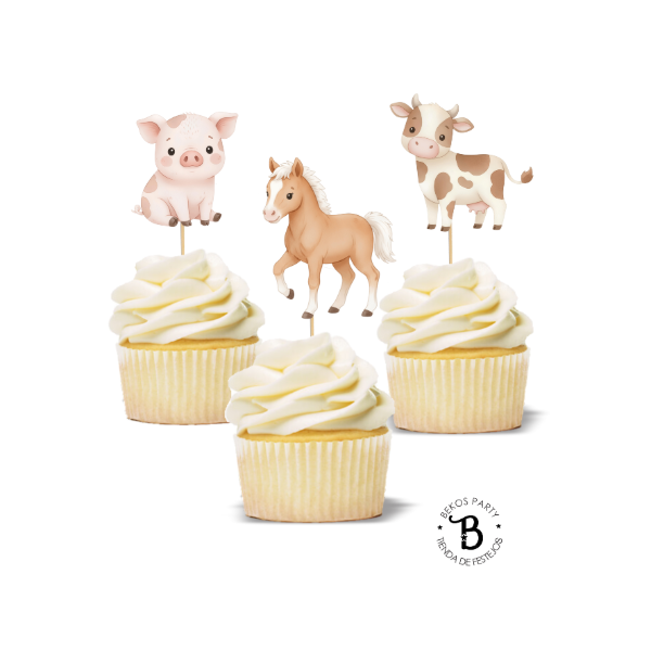 Producto - Topper Silueta x 6 Granja Sweet