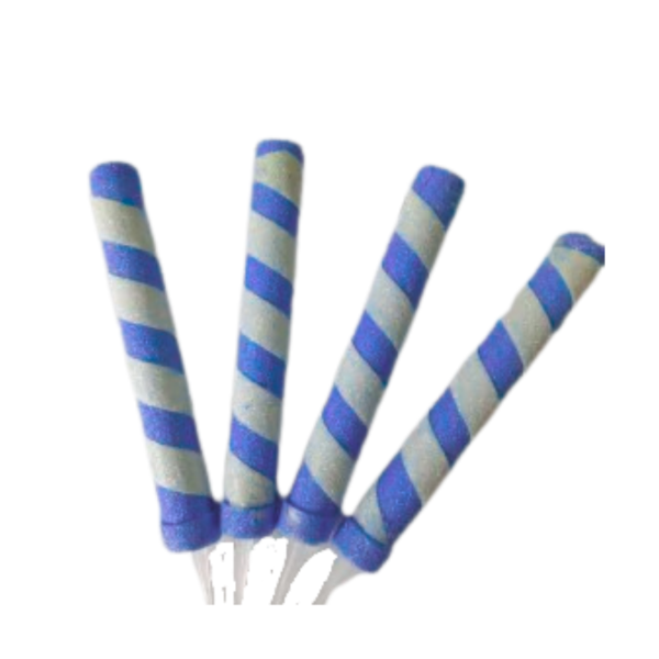 Producto - Bengala espiral con brillo x6un color blanco y azul