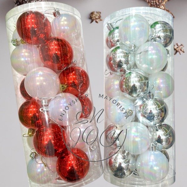 Producto - 24U BOLAS DE 6CM DECORATIVO DE NAVIDAD ARBOL