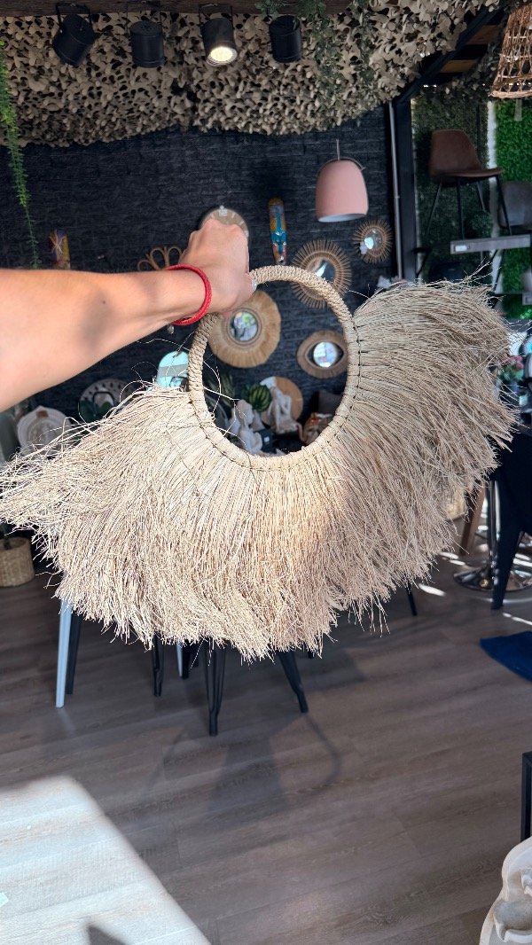 Producto - Abanico decorativo seagrass natural 70 cm