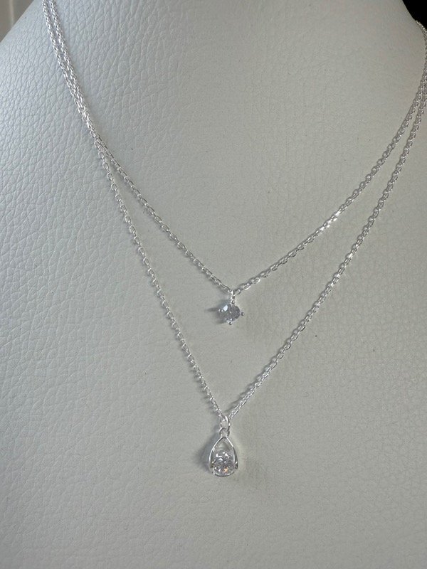 Producto - Collar doble cubic plata 925