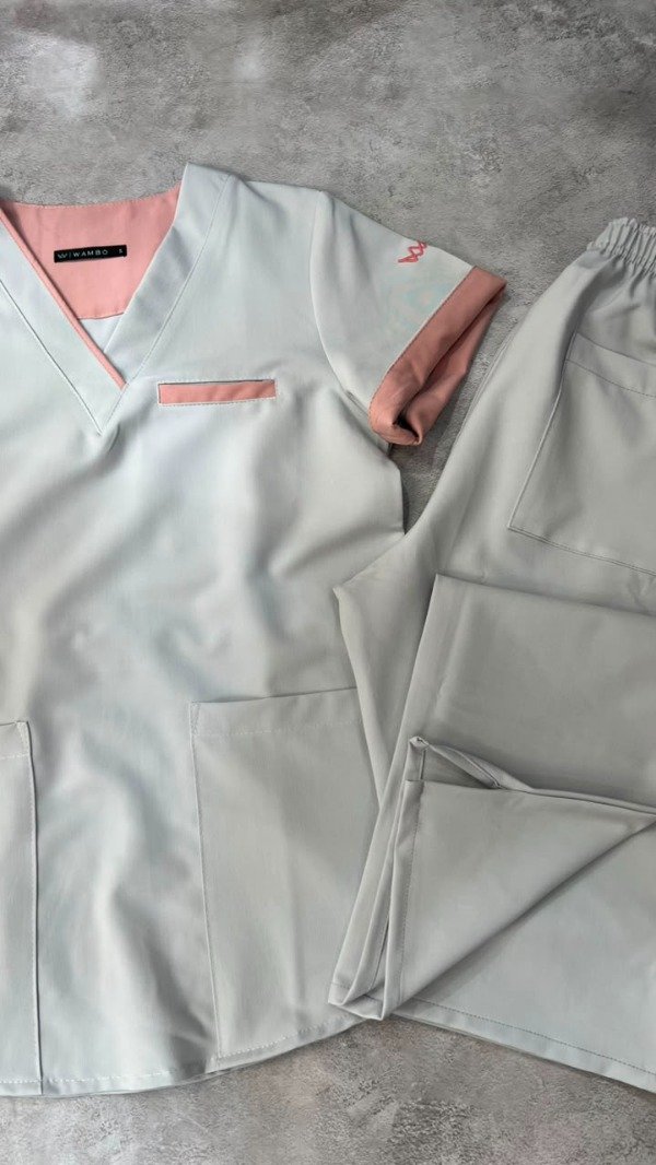 Producto - AMBO INDIGO SPANDEX (Gris perla detalle Rosa) - 2