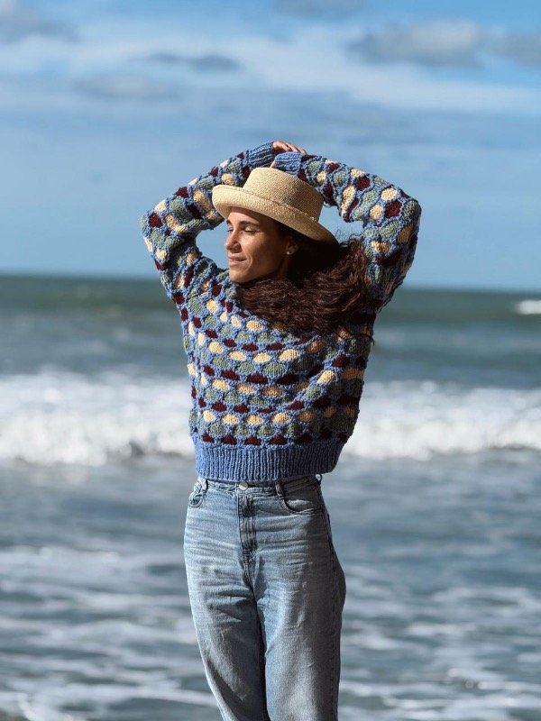 Sweater Panal base Azulino