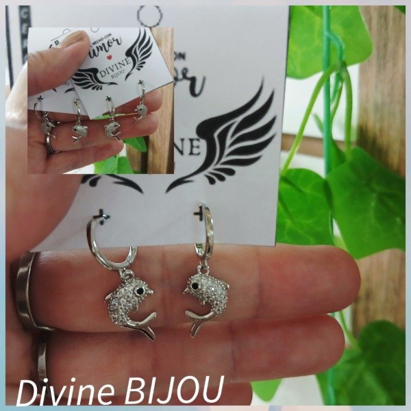 Producto - Argollitas delfin cubic acero