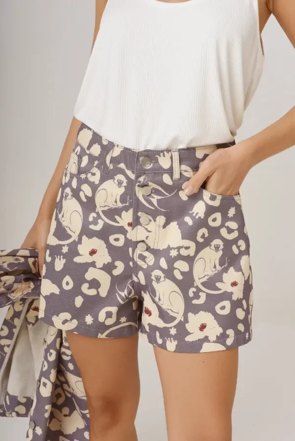 Producto - SHORT FRIDA MONKEY PRINT GREY