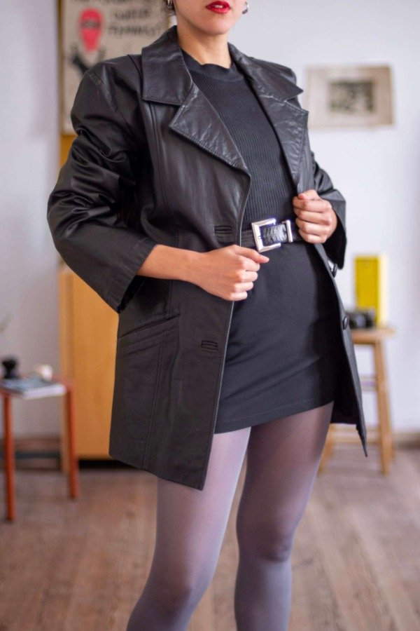 Producto - Tapado Vader Simil Cuero Talle:M