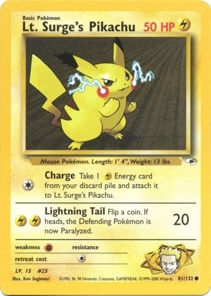 Producto - Lt. Surge's Pikachu (81/132) [Gym Heroes Unlimited]
