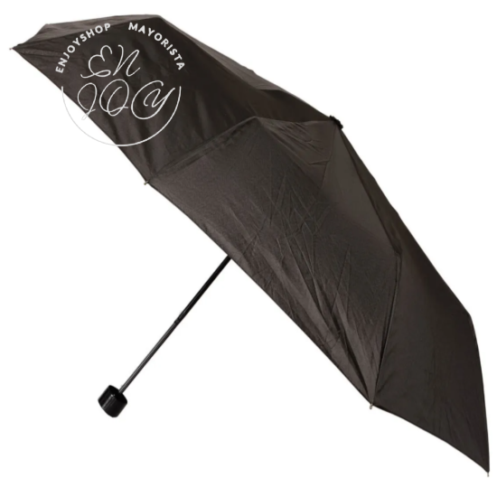 Producto - Paraguas Lluvia Plegable 8 Varillas Liso Corto Color Negro
