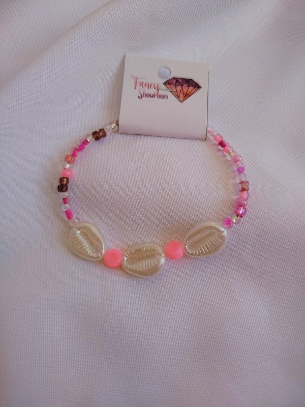 Producto - Tobillera rosa caracoles