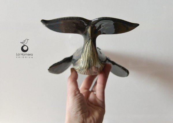 Producto - Escultura De Ballena De Cerámica Hecha A Mano Adorno Deco POR ENCARGO - 6
