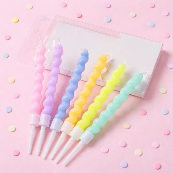 Producto - VELAS TIRABUZON PASTEL X 6