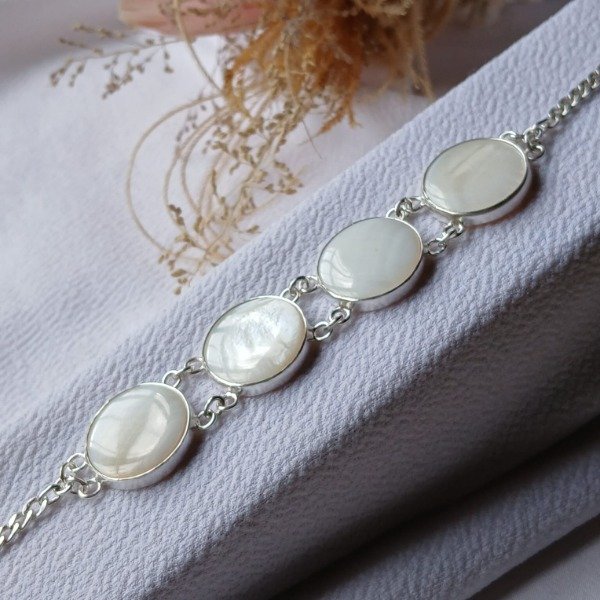 Producto - Pulsera Plata 925 Nácar largo 20,5cm - 2