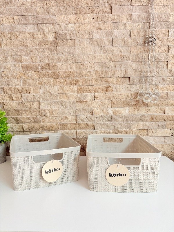 Producto - Cesto Organizador chico 26x20x10 de PVC símil rattan