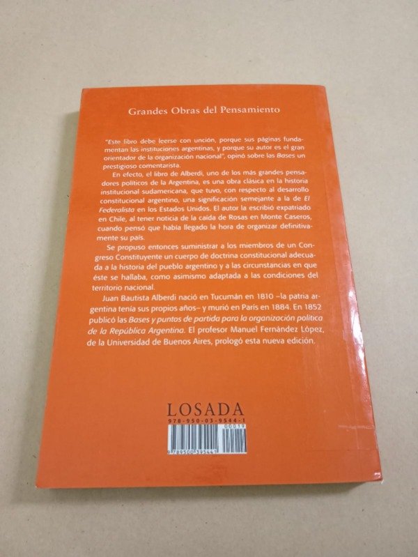 Producto - Bases y puntos de partida - Juan Bautista Alberdi - Losada 2008 - 1