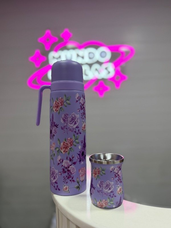 Producto - Set de mate floreado lila