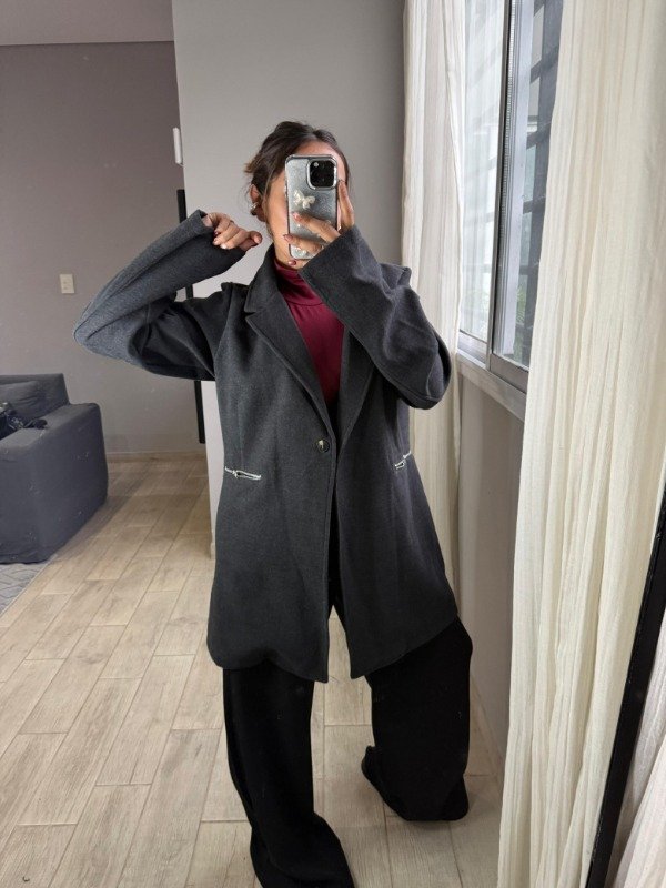 Producto - Tapado Nina Paño Gris // 49.000 TRANSF