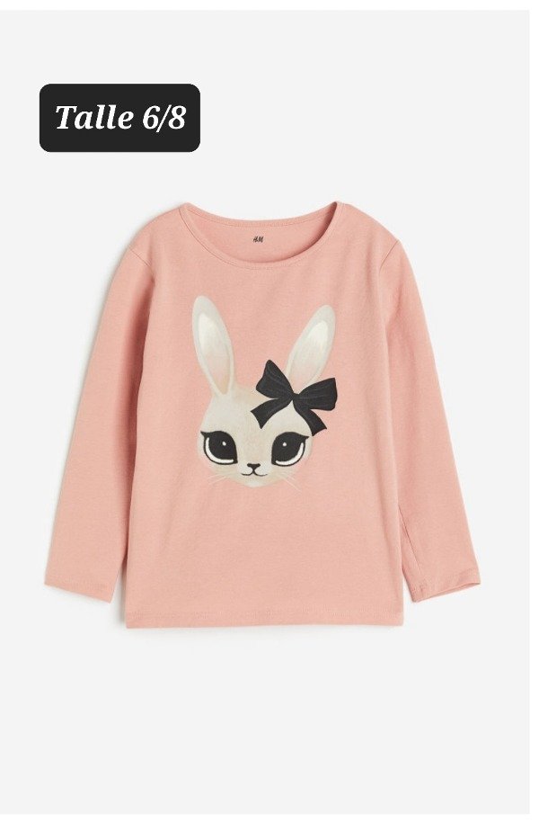 Remera manga larga HyM talle 6/8 coneja