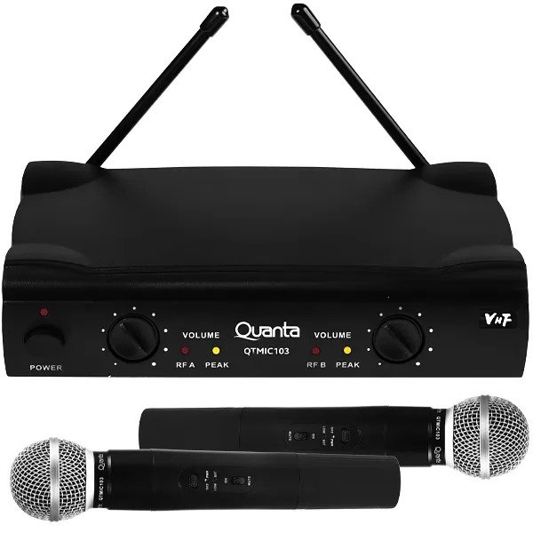 Producto - Quanta Sistema de QTMIC103 con 2 Microfones Bivolt - Negro