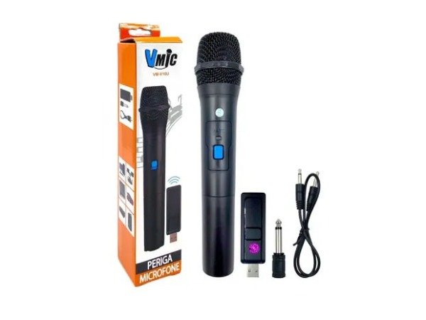 Producto - MICROFONO INALAMBRICO A PILAS CONEXIÓN USB CABLE PLUG 3.5 MM VHF