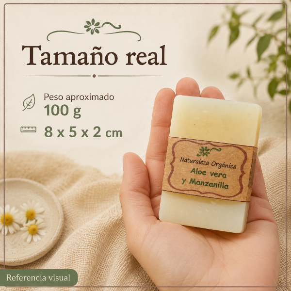 Producto - Jabón de Aloe Vera y Manzanilla - Cuidado Natural para Piel Sensible - 4