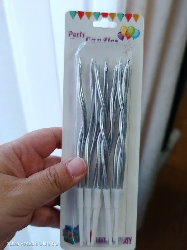 Producto - Vela ondulada PLATEADA x12