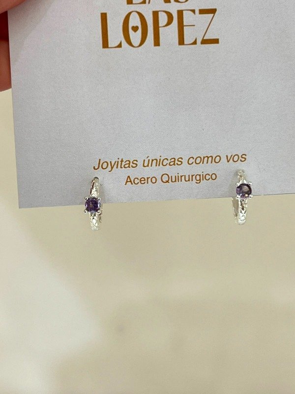 Producto - ARGOLLA CON CRISTAL LILA