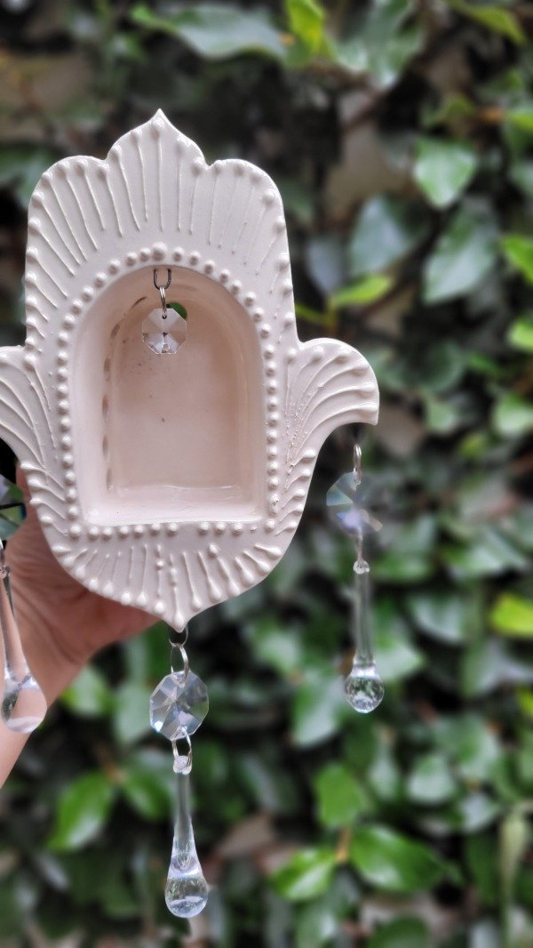 Producto - Luminaria linea Sitara Caireles. HAMSA BLANCA 2 - 1
