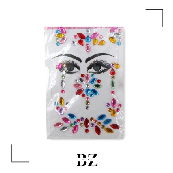 Producto - STICKER FACE X 12 CARD EN BLISTER GRANDE MULTICOLOR - 1949-4