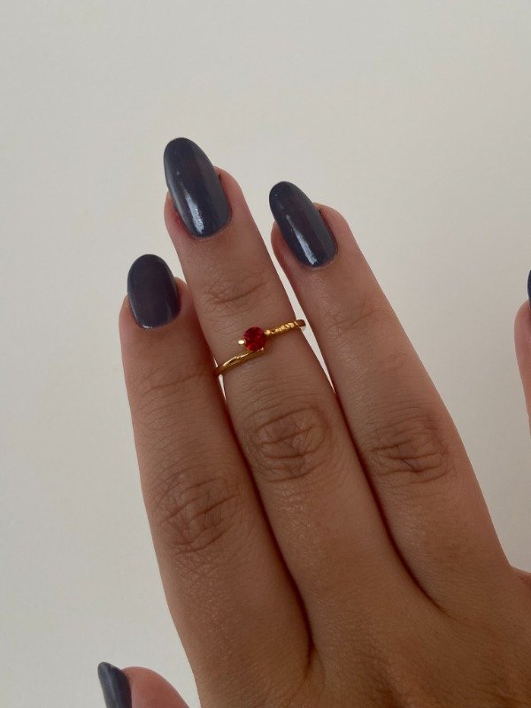 Producto - Anillo enchapado 1 - Talle 16 Rojo