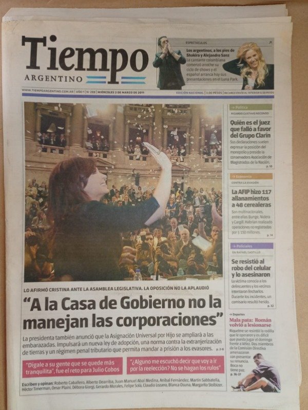 Producto - Tiempo argentino A la casa de Gobierno no la manejan - 2 de marzo 2011