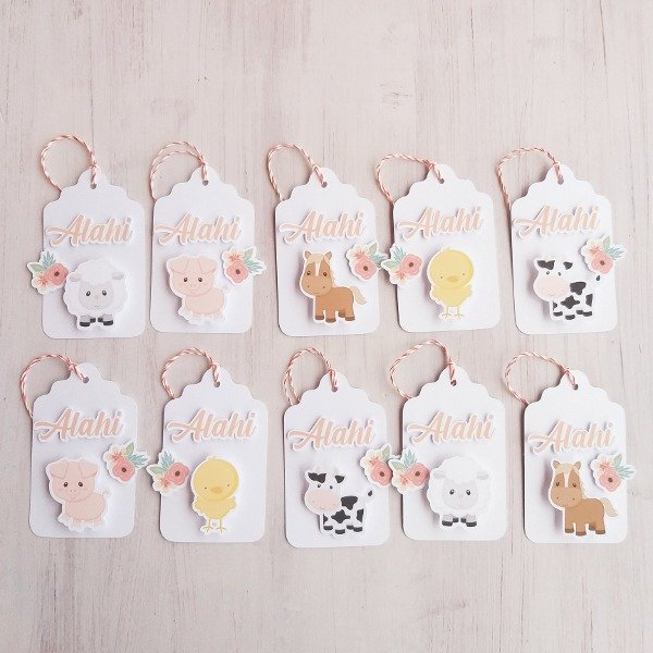 Producto - Tag 3D ANIMALITOS DE LA GRANJA, VARIOS x 10 unid - 4
