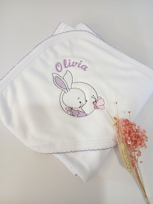 Producto - Manta personalizada conejita lila