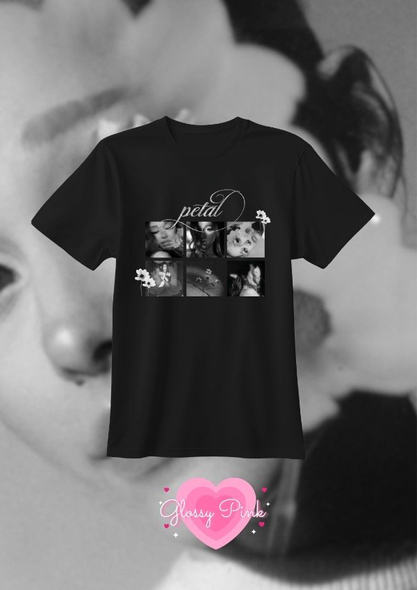 Producto - Remera Ariana Petals - VINILO TEXTIL GLITTER