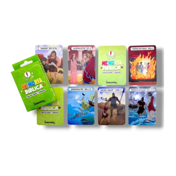 Producto - CARTAS / JUEGO MEMORIA BIBLICA - VERDE