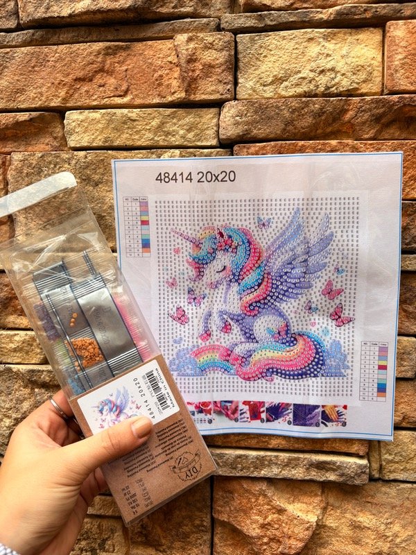 Producto - Lámina DIAMOND PAINTING 20 x 20cm. UNICORNIO
