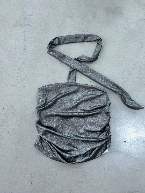 Producto - Top Strapless Gris Topo Brilloso