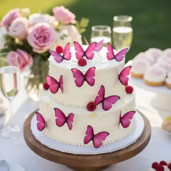 Producto - Mariposas comestible ROSAS pack x12Un