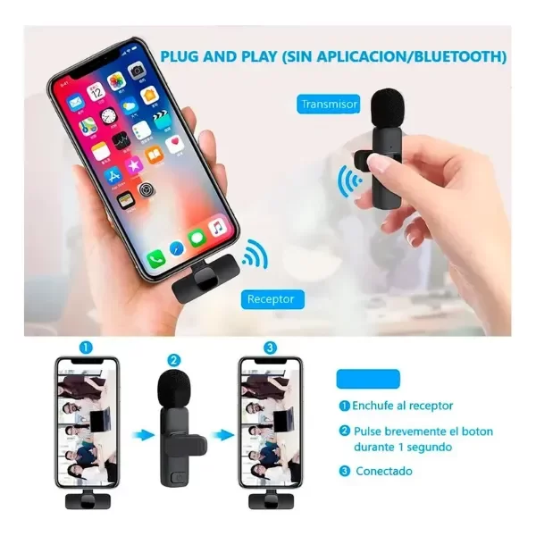 Producto - AC164 MICROFONO DE SOLAPA CORBATERO INALAMBRICO WIRELESS TIPO C