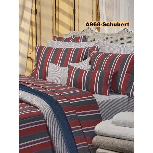 Producto - Juego de sábanas King Danubio mixto rayas