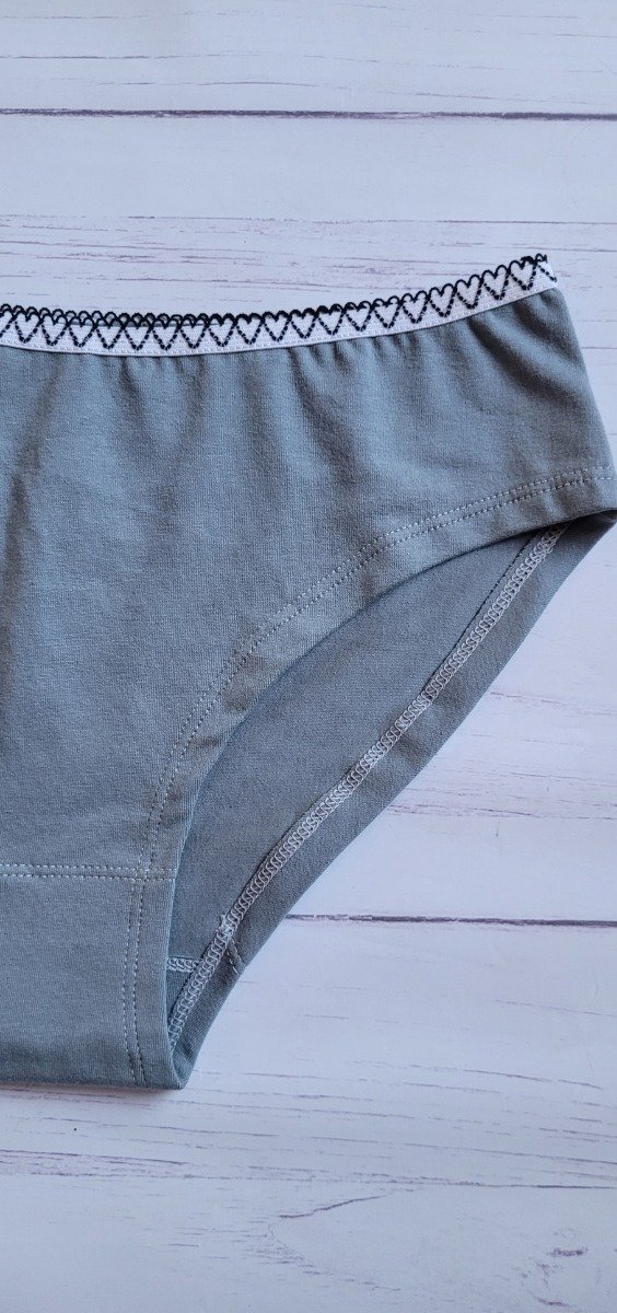 Producto - Culotte sin elástico gris picot corazón