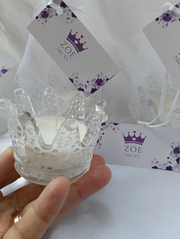 Producto - Vela de Soja Corona de Vidrio personalizada
