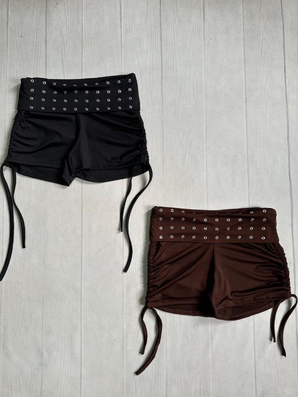 Producto - [4791] Short tiro bajo cintura ojalillos c/frunces microfibra