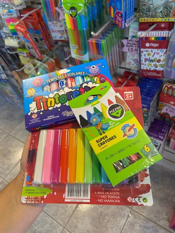 Producto - COMBO Creativo (plastilina x12+crayones x6+tempera x10)