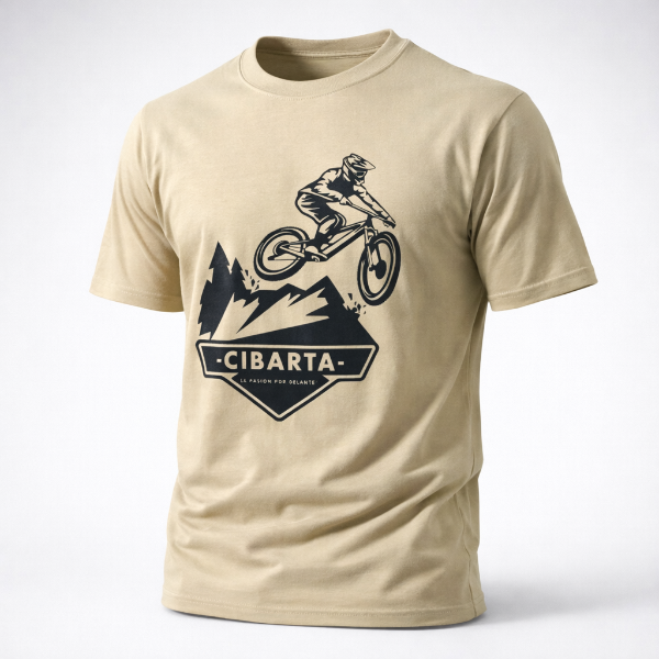 Producto - Remera Deportiva Cibarta Modelo Travis Pastrana Beige algodón