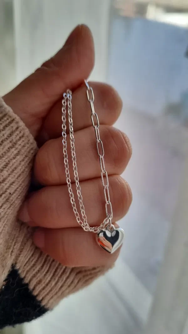 Producto - Pulsera doble cadena con cora inflado Ab