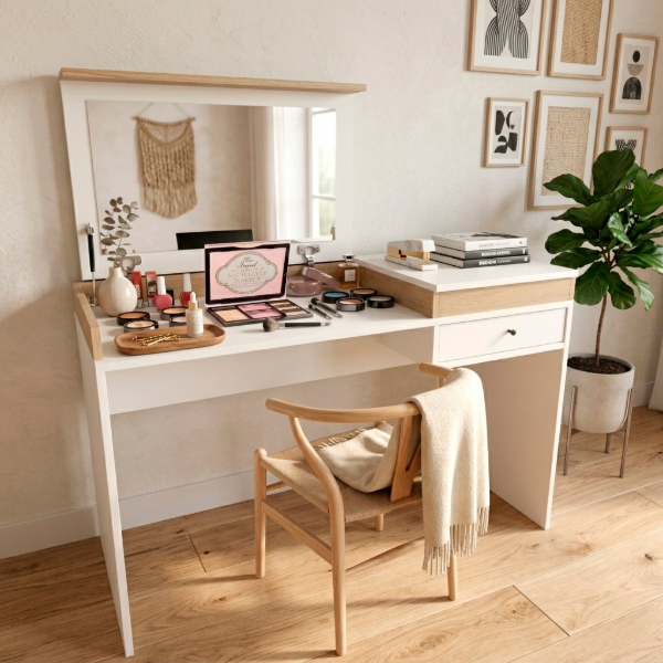 Producto - Escritorio Maquillador blanco 2 puertas