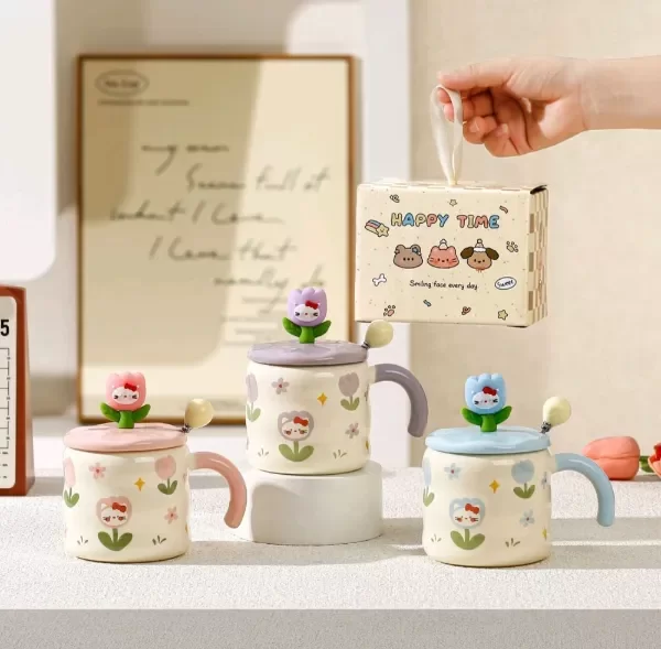 Producto - TAZA DE CERAMICA CON TAPA TULIPAN